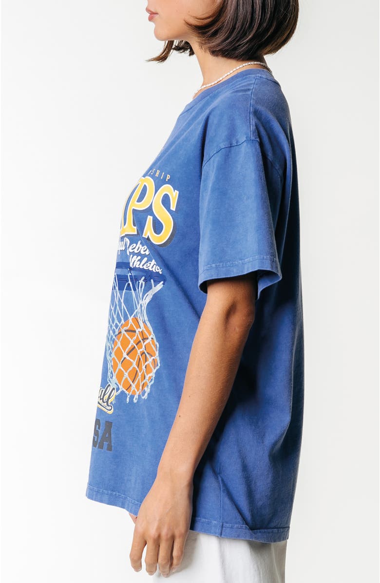 Colourful Rebel Champions Acid Wash Loosefit Tee, Alternate, color, Bright Blue