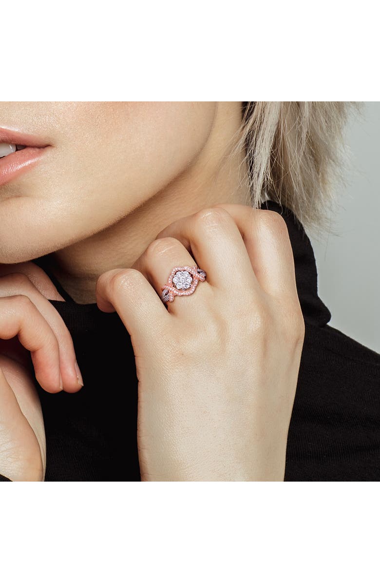 Julianna B. Diamond Floral Twist Ring 10k, Alternate, color, 10K Two-Tone Gold