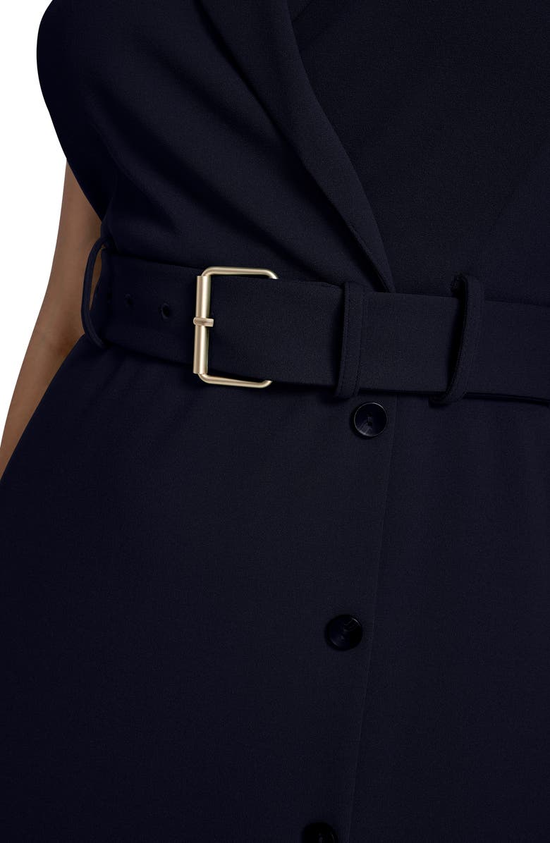 Calvin Klein Flounce Hem Shirtdress, Alternate, color, Black