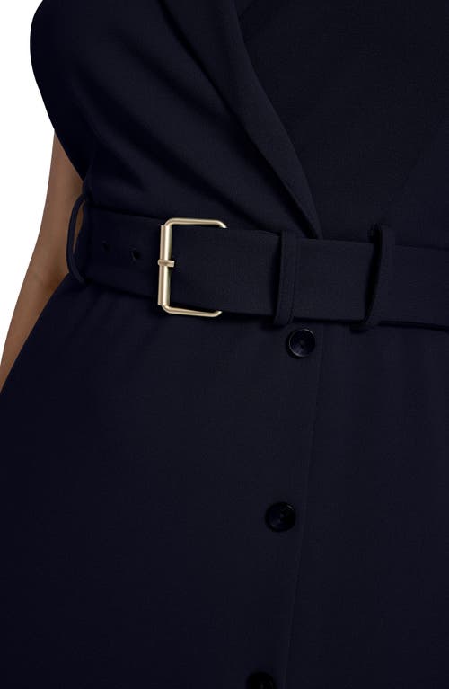 Calvin Klein Flounce Hem Shirtdress In Black