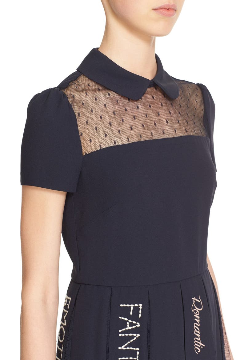 Embroidered Dress, Alternate, color, NAVY