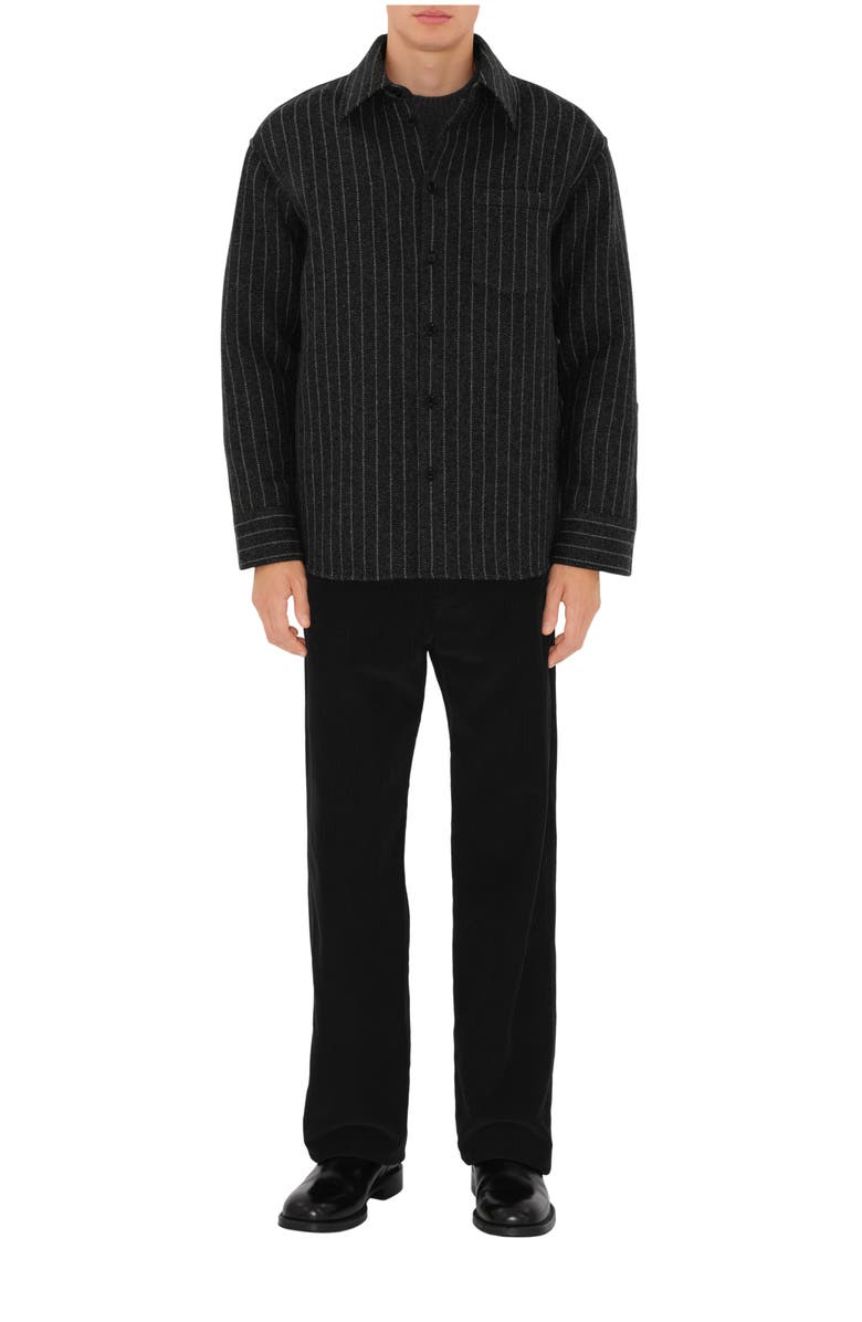 Burberry Oversized Pinstriped Wool Blend Shirt, Main, color,