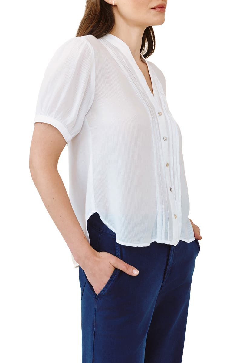 Bella Dahl Short Sleeve Pintuck Shirt, Alternate, color, White