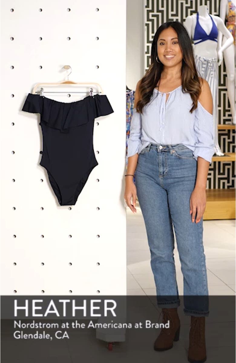 Off the Shoulder One-Piece Swimsuit, sales video thumbnail