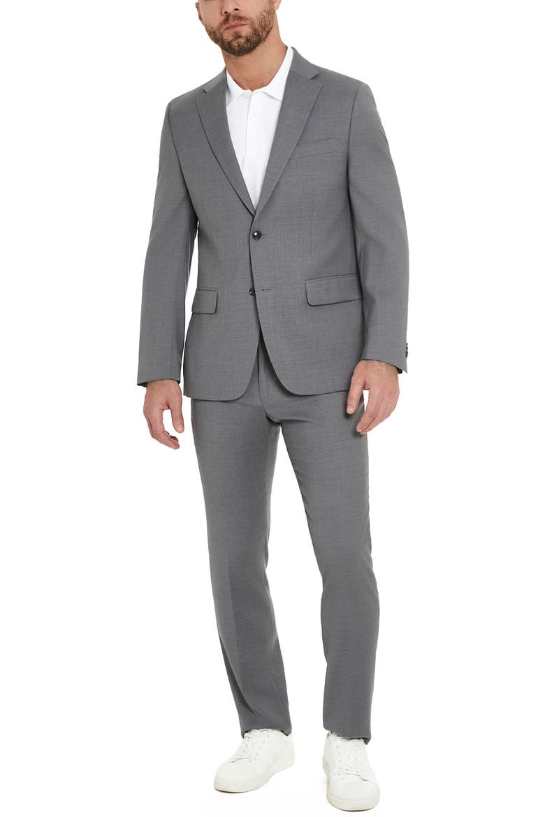 Tommy Sharkskin Two Button Notch Lapel Wool Blend Suit Separates Jacket, Alternate, color, GREY
