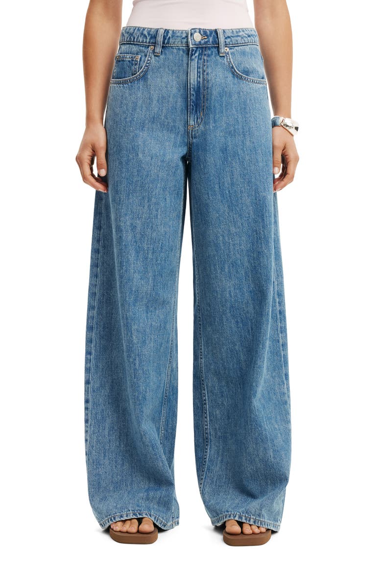 High Waist Wide Leg Jeans, Main, color, PISCES BLUE