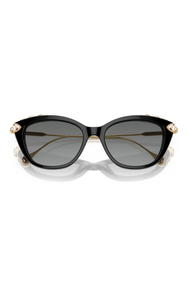 53mm Gradient Cat Eye Sunglasses, Alternate, color, GREY FLASH