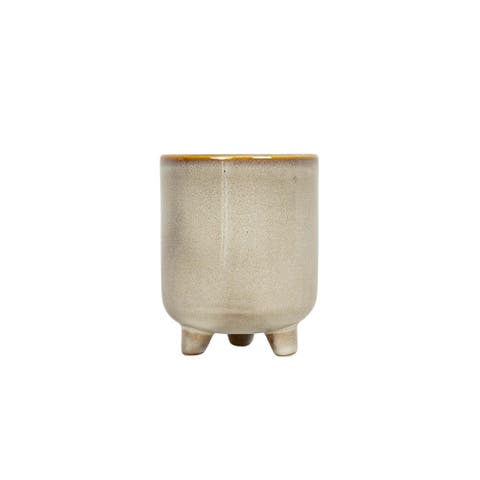 Footed Planter White Porcelain