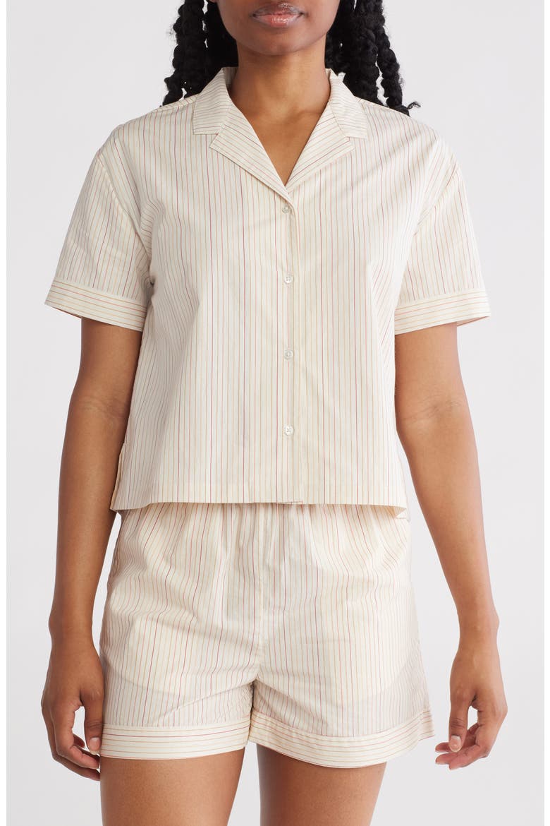 Wildest Dreams Short Sleeve Cotton Button-Up Shirt, Main, color, OFF WHITE
