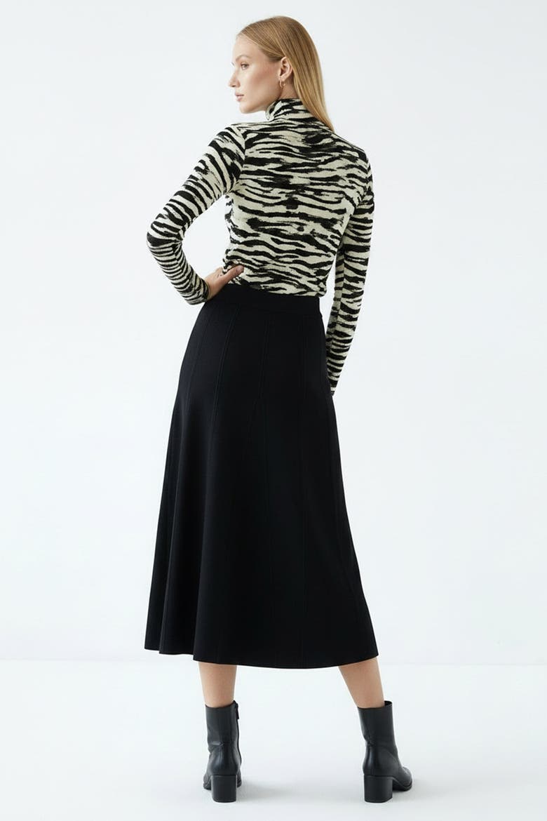 Creed High Waist Knit Midi Skirt, Alternate, color, Black