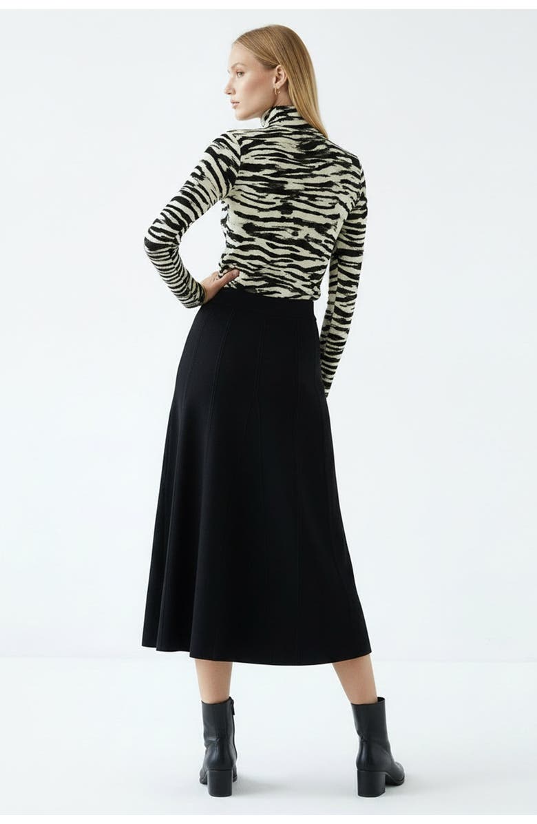 Exquise Creed High Waist Knit Midi Skirt, Alternate, color, Black