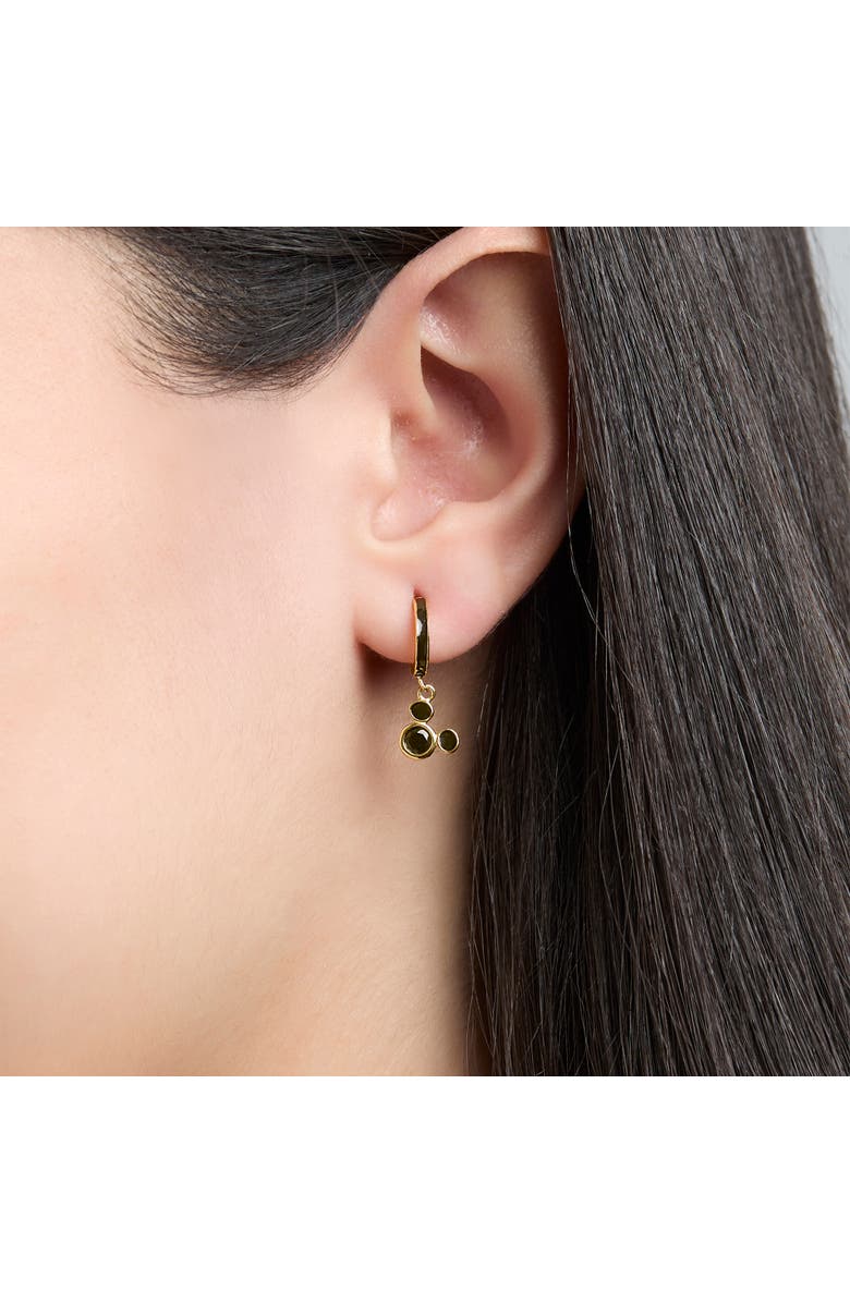 Disney Mismatched Minnie and Mickey Hoop Earrings for Women Official License, 18k Gold Flash-Plated Sterling Silver Disney Earrings, Alternate, color, Black/Gold/Red