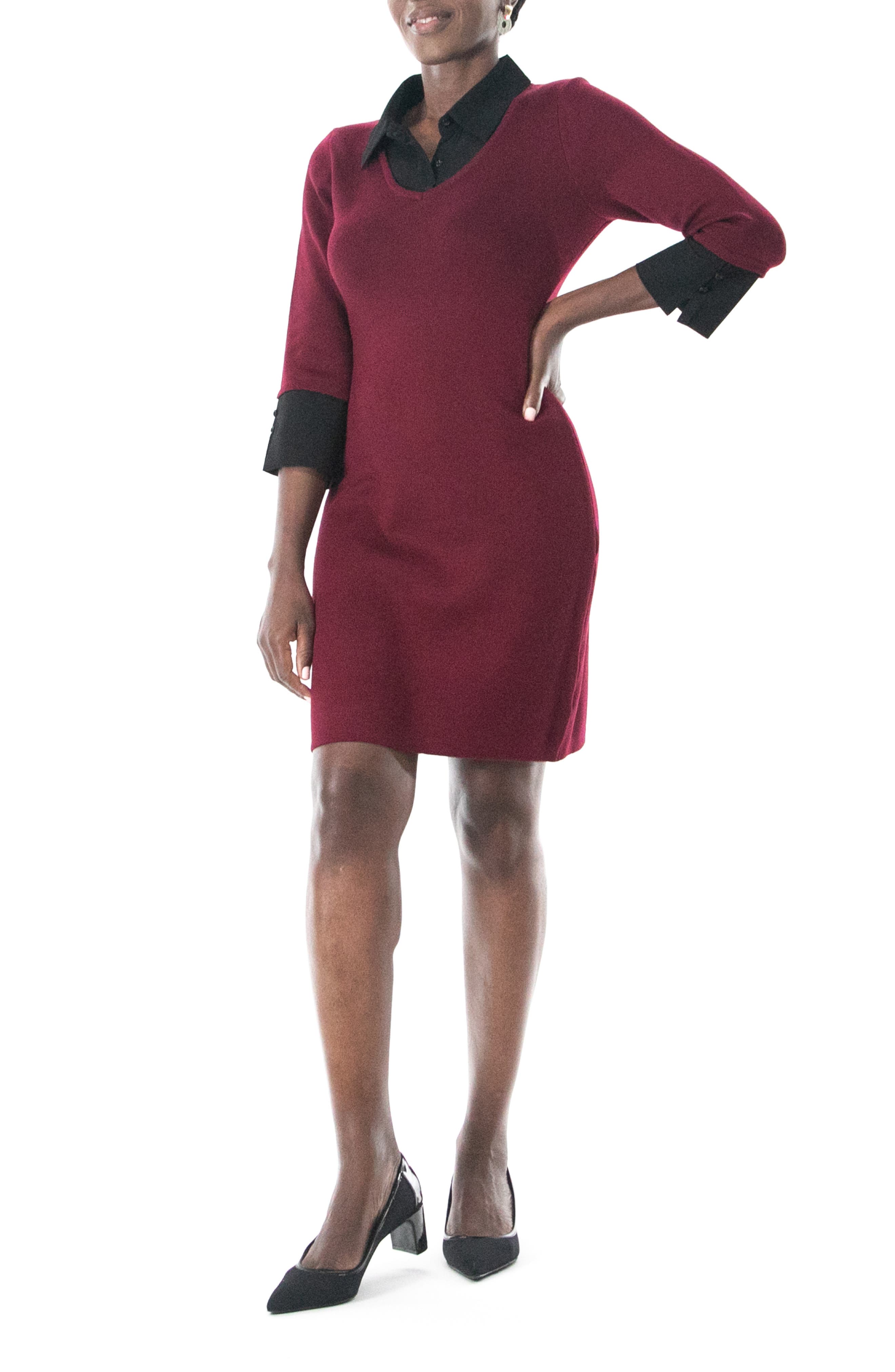 Nina Leonard Twofer Sweater Dress
