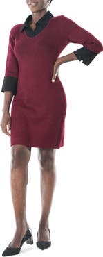 Nina Leonard Twofer Sweater Dress