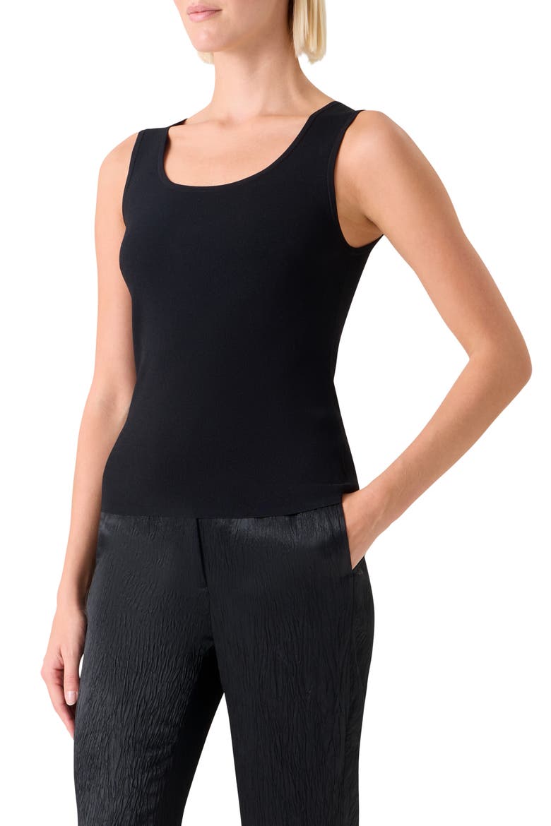 Scoop Neck Knit Tank, Alternate, color, BLACK