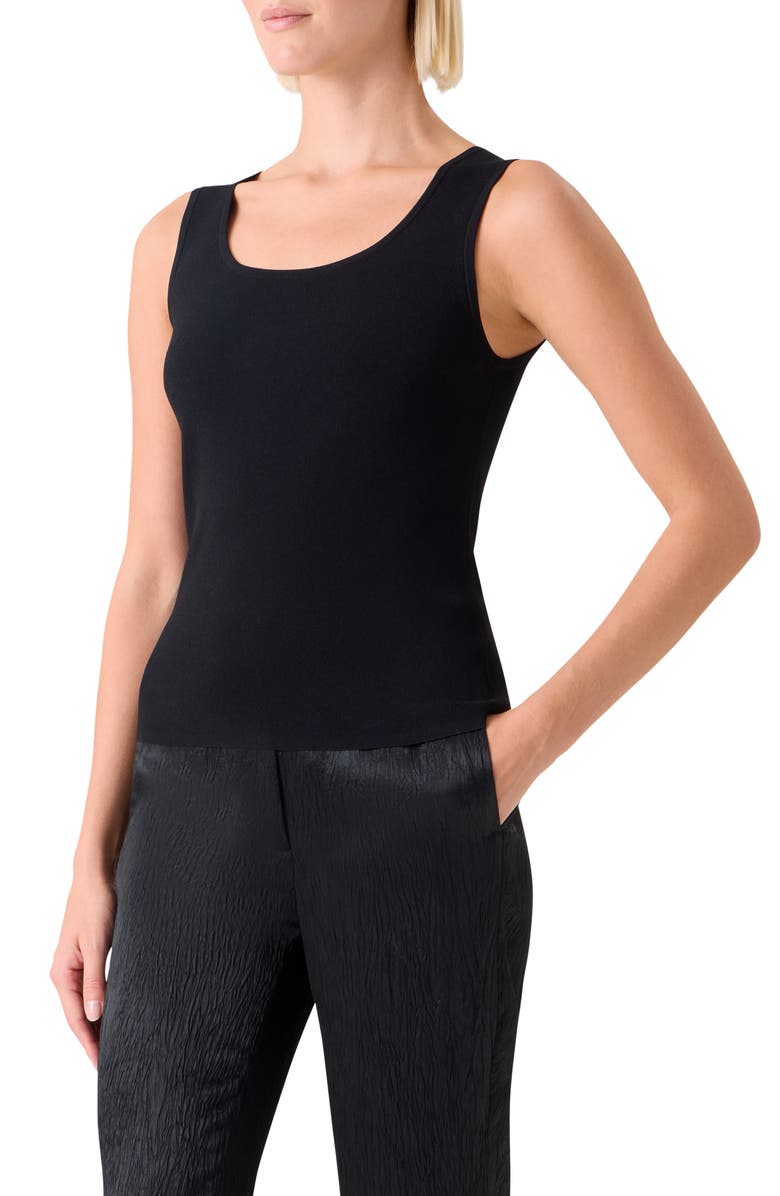 Akris punto Scoop Neck Knit Tank, Alternate, color, Black