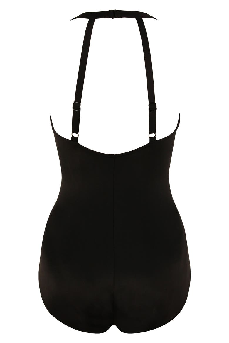 Illusionist Wrapture One-Piece Swimsuit, Alternate, color, BLK