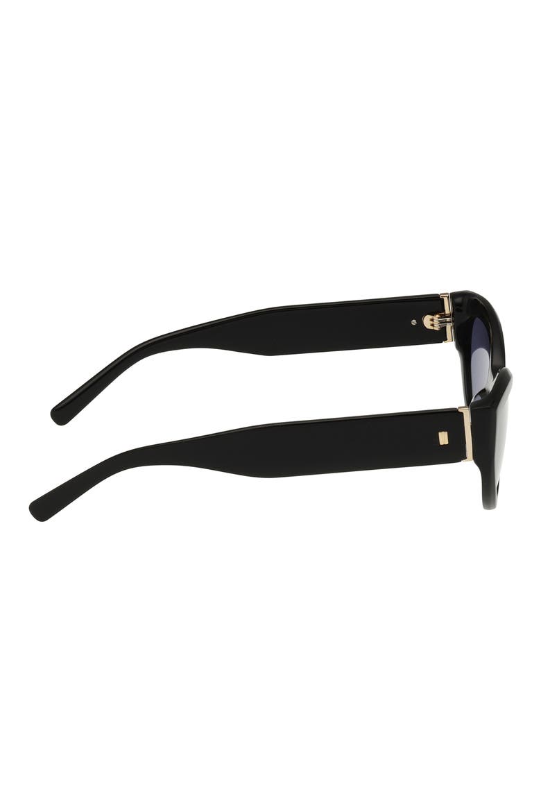 52mm Cat Eye Sunglasses, Alternate, color, SHINY BLACK / SMOKE LENS