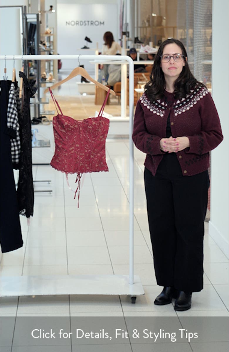 Rania Wine Lace Corset Top, sales video thumbnail