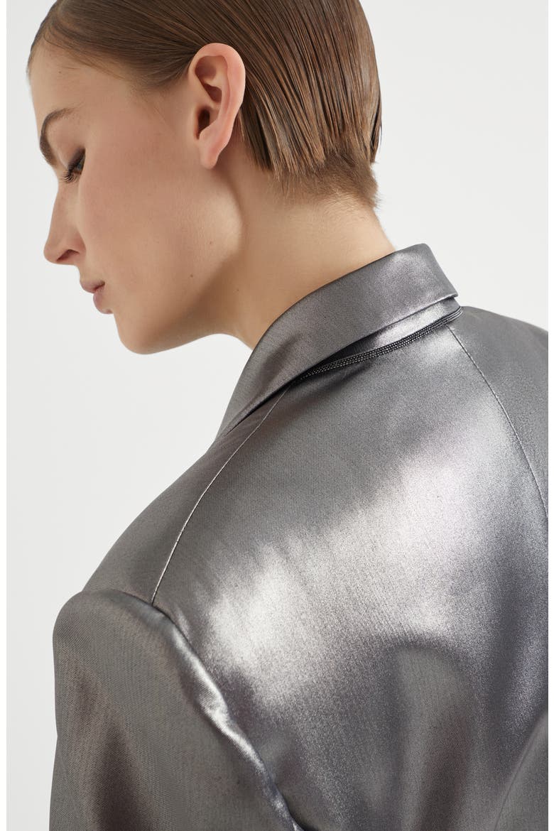 Lamé blazer, Alternate, color, Silver