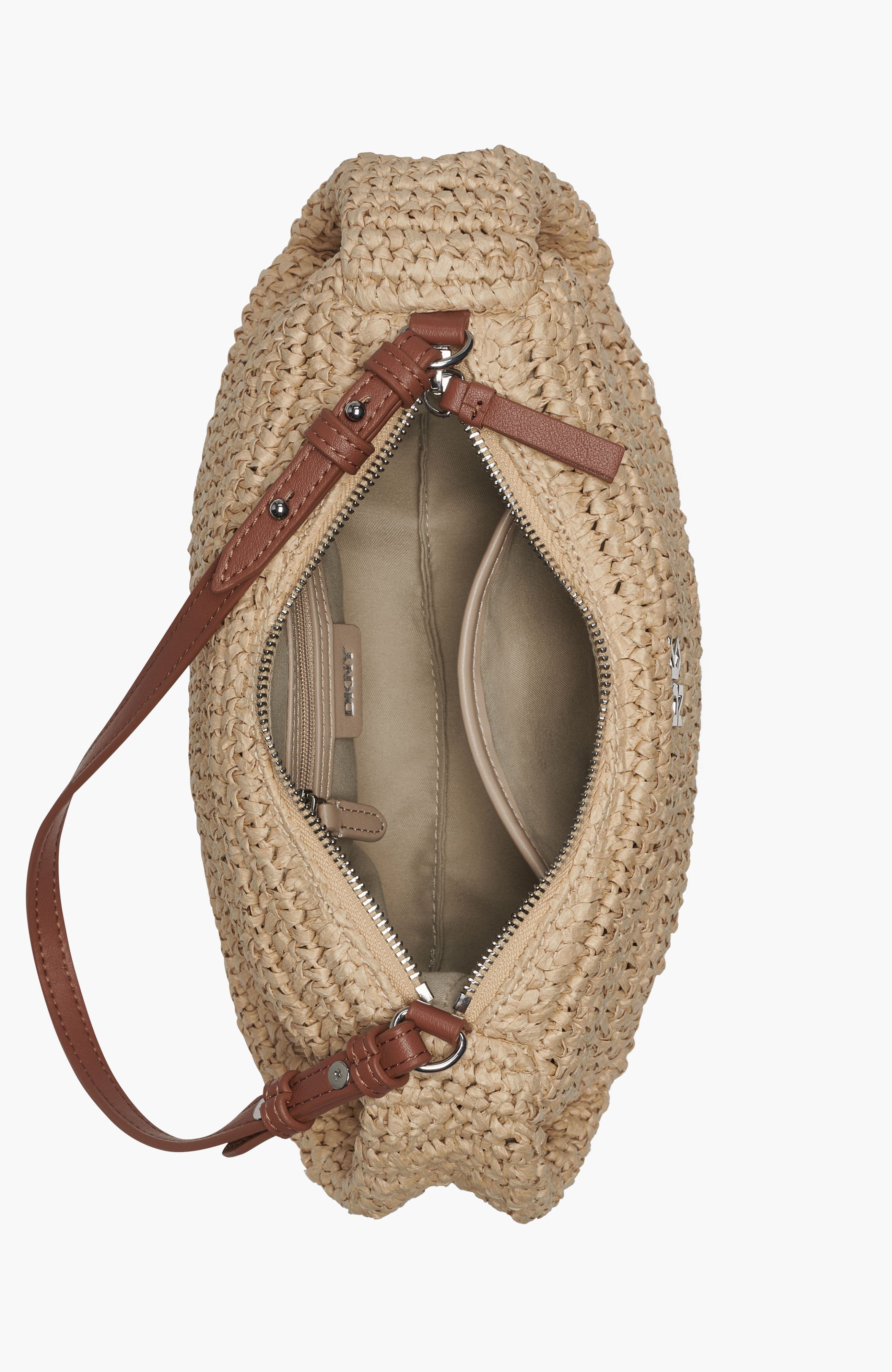 DKNY Remy Top-Zip Shoulder Bag, Alternate, color, Black/Natural