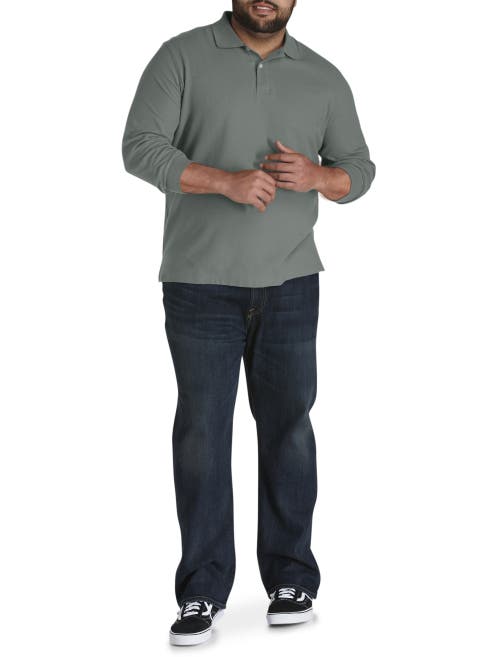 Harbor Bay By Dxl Big & Tall Honeycomb Piqué Polo Shirt In Brown