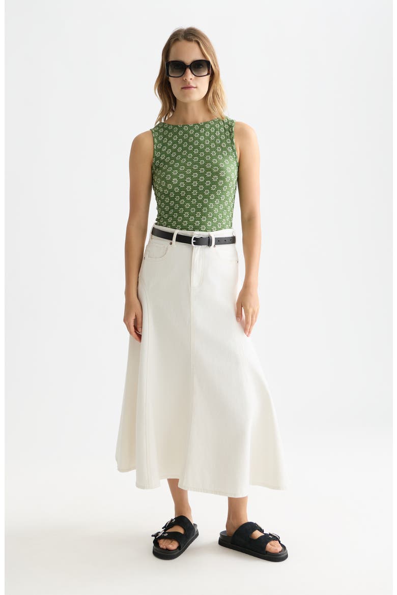 Embroidered Textured Cotton Blend Tank Top, Alternate, color, GARDEN GREEN