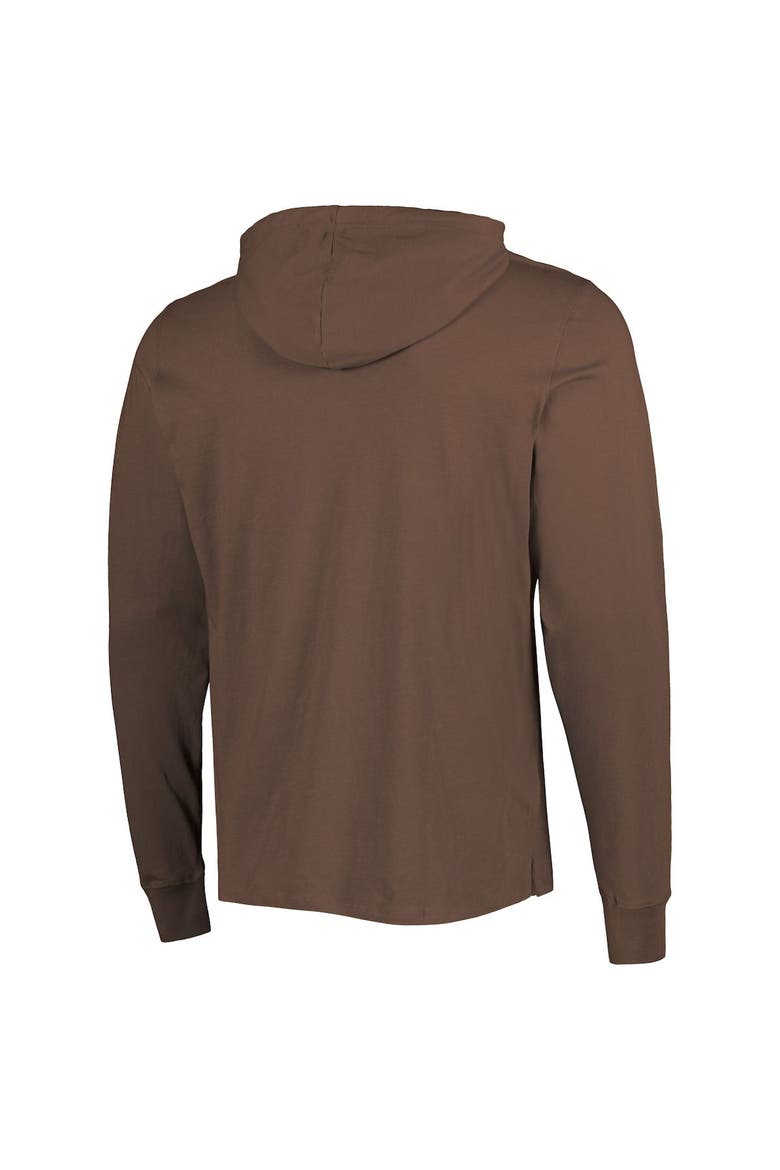 Men's '47 Brown Cleveland Browns Field Franklin Hooded Long Sleeve T-Shirt, Alternate, color, Brown