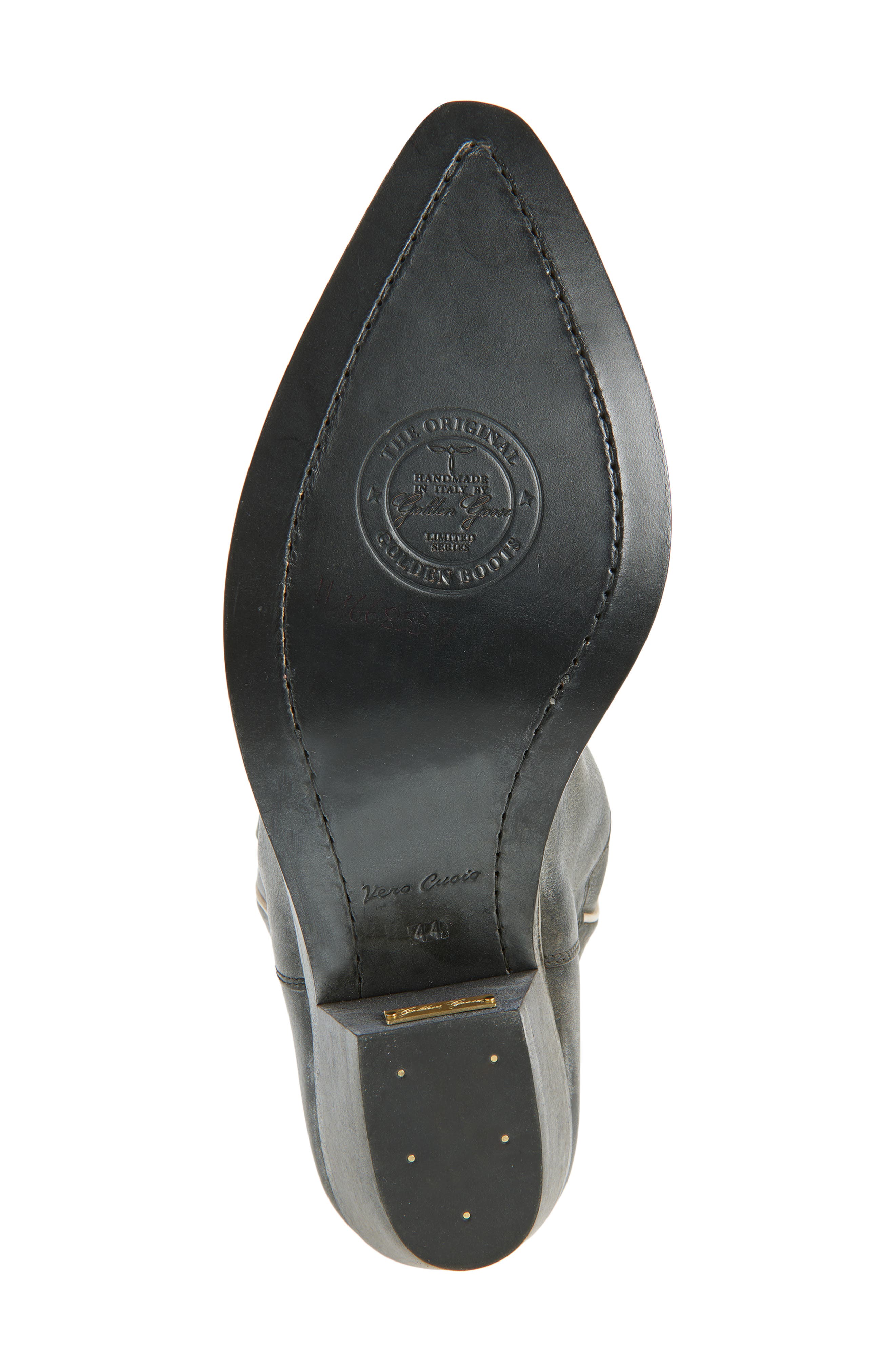 Golden Goose Wish Star Short Western Boot, Alternate, color, Black/ Ecru/ Silver