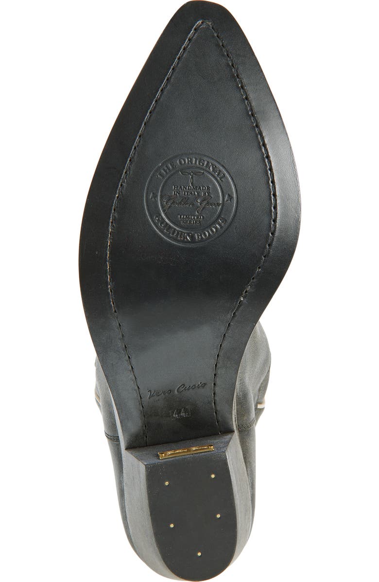 Golden Goose Wish Star Short Western Boot, Alternate, color, Black/ Ecru/ Silver