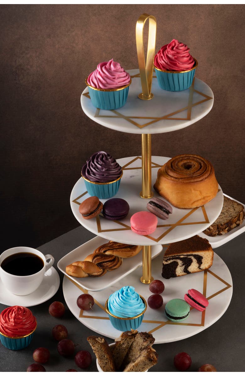 GAURI KOHLI Marbella Cake Stand, Alternate, color, White