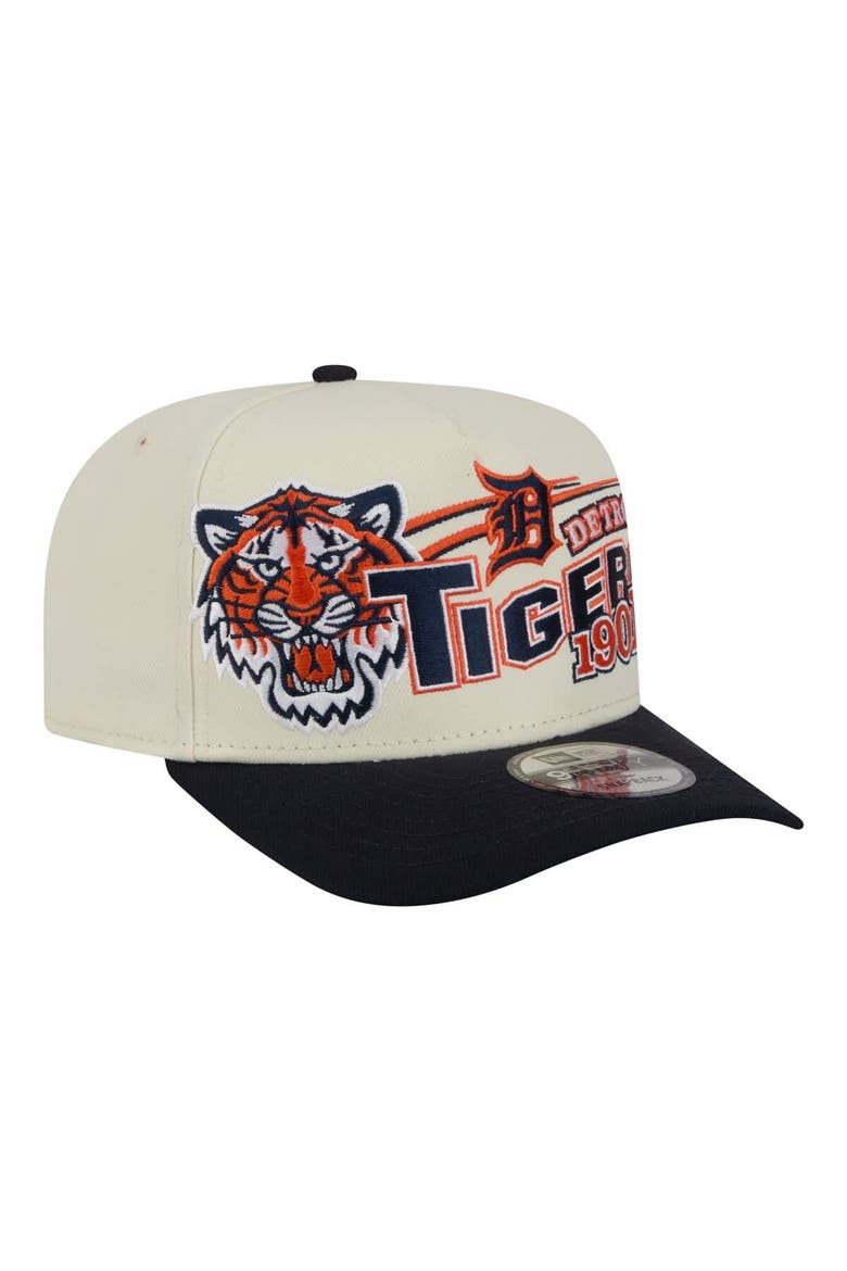 Men's New Era  Cream/Navy Detroit Tigers Classic A-Frame 9FIFTY Snapback Hat, Main, color, Cream