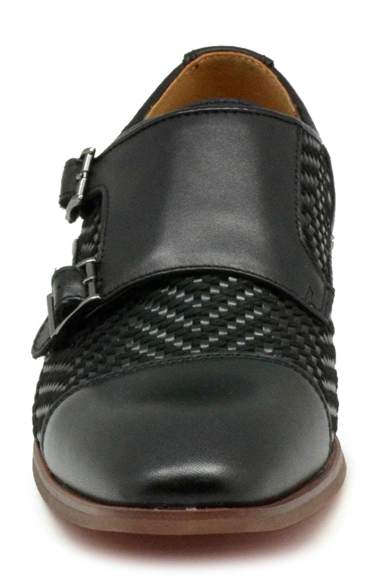 La Milano Wakefield Double Monk Strap Shoe, Alternate, color, Black