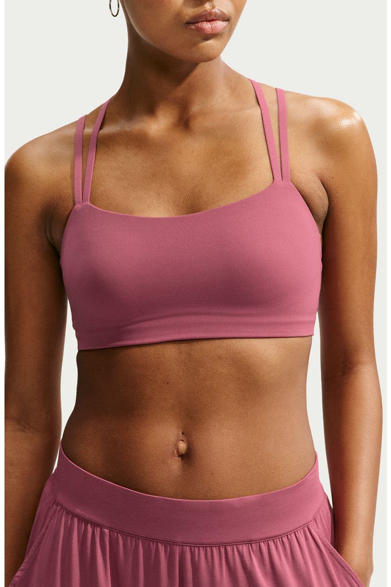 Zenvy Strappy Light-Support Padded Sports Bra, Main, color, 654 PKSMOK/ WHITE
