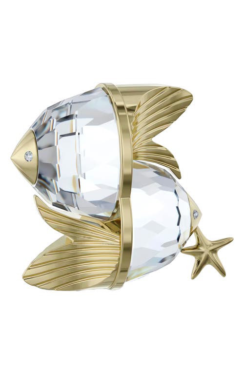 Swarovski Zodiac Pisces Crystal Figurine In Gold Tone-pisces