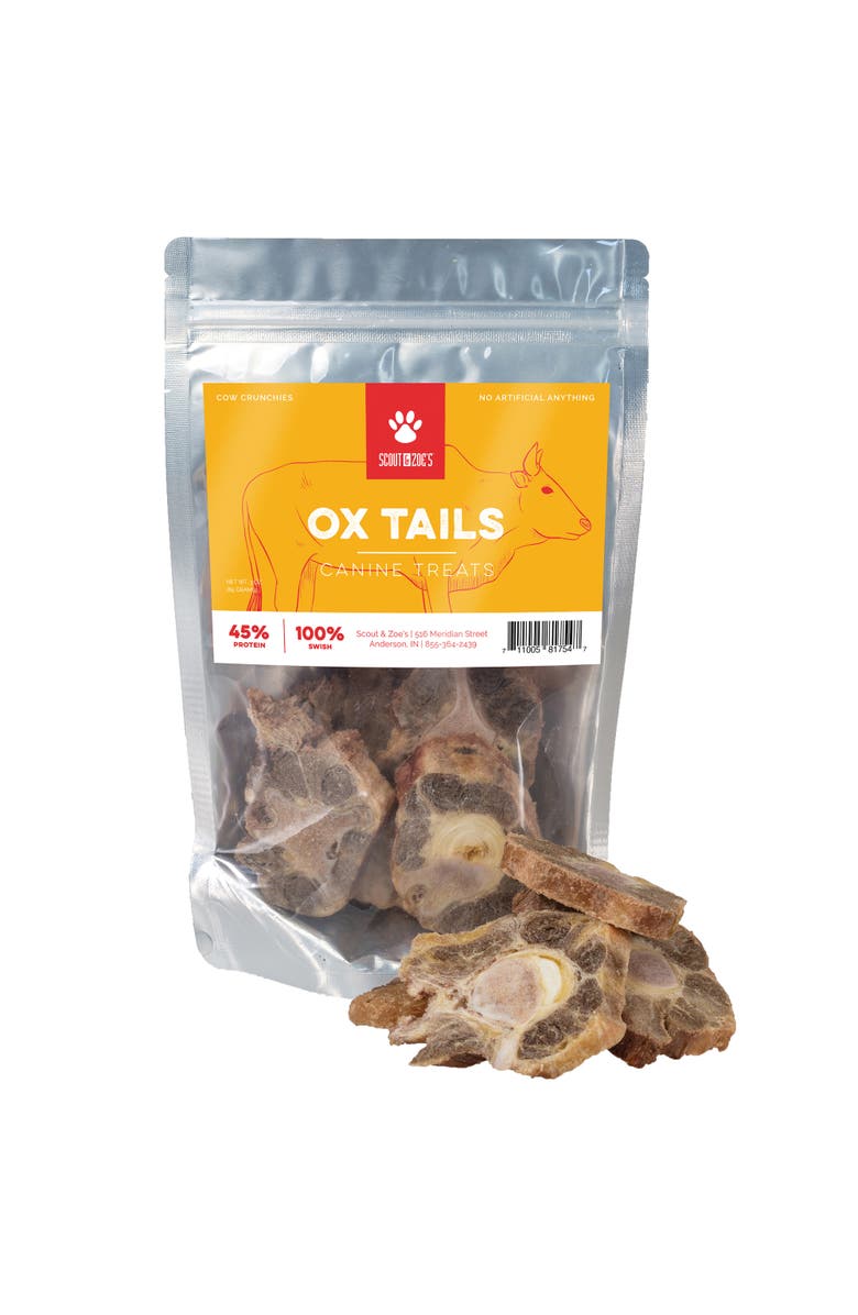 Scout & Zoe's Ox Tails, 3oz Dog Treats, Freeze Dried, Single Ingredient, Main, color, Multicolored