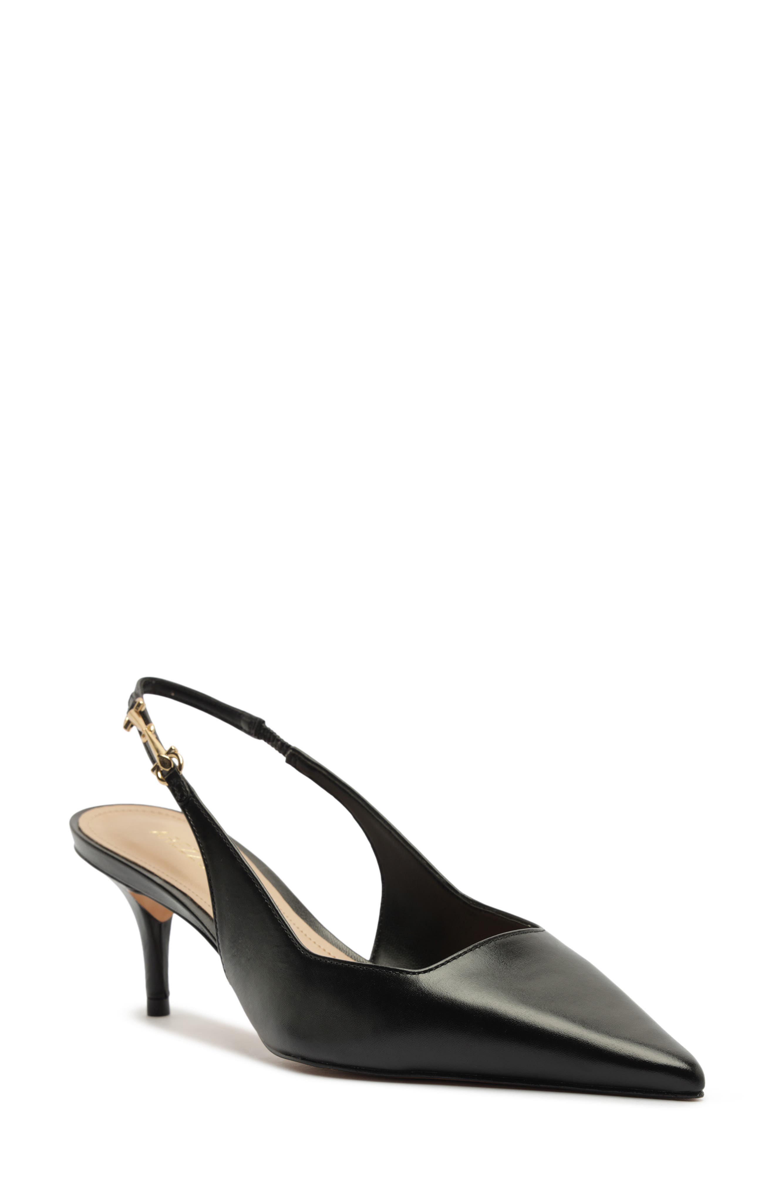 Arezzo Laurel Pointed Toe Slingback Pump, Main, color, Black