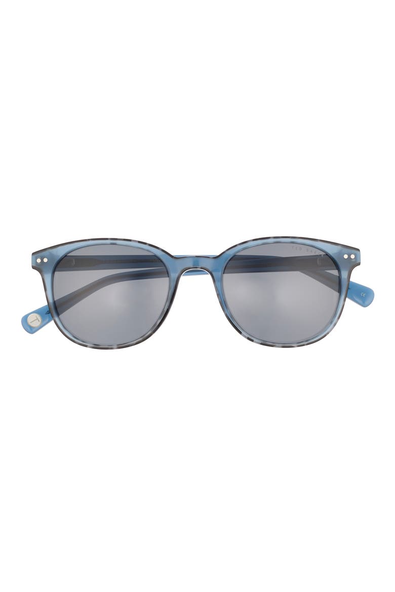 51mm Polarized Round Sunglasses, Main, color, BLUE