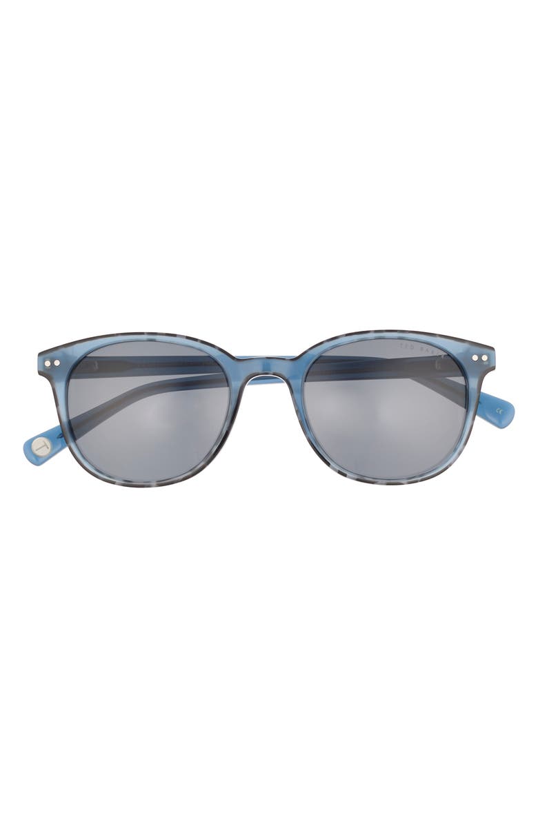 Ted Baker 51mm Polarized Round Sunglasses, Main, color, Blue