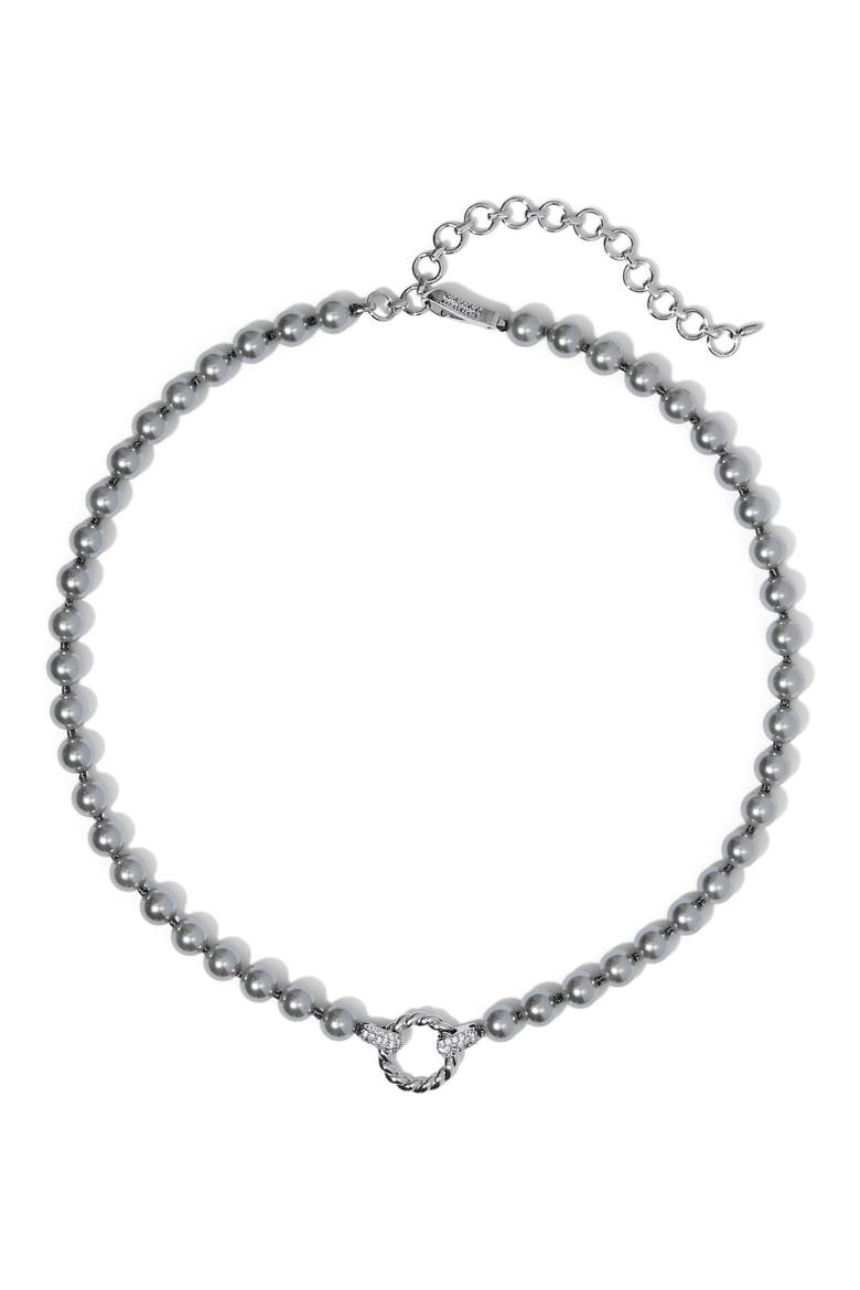 Poppy Twist Ring Necklace, Main, color, RHODIUM