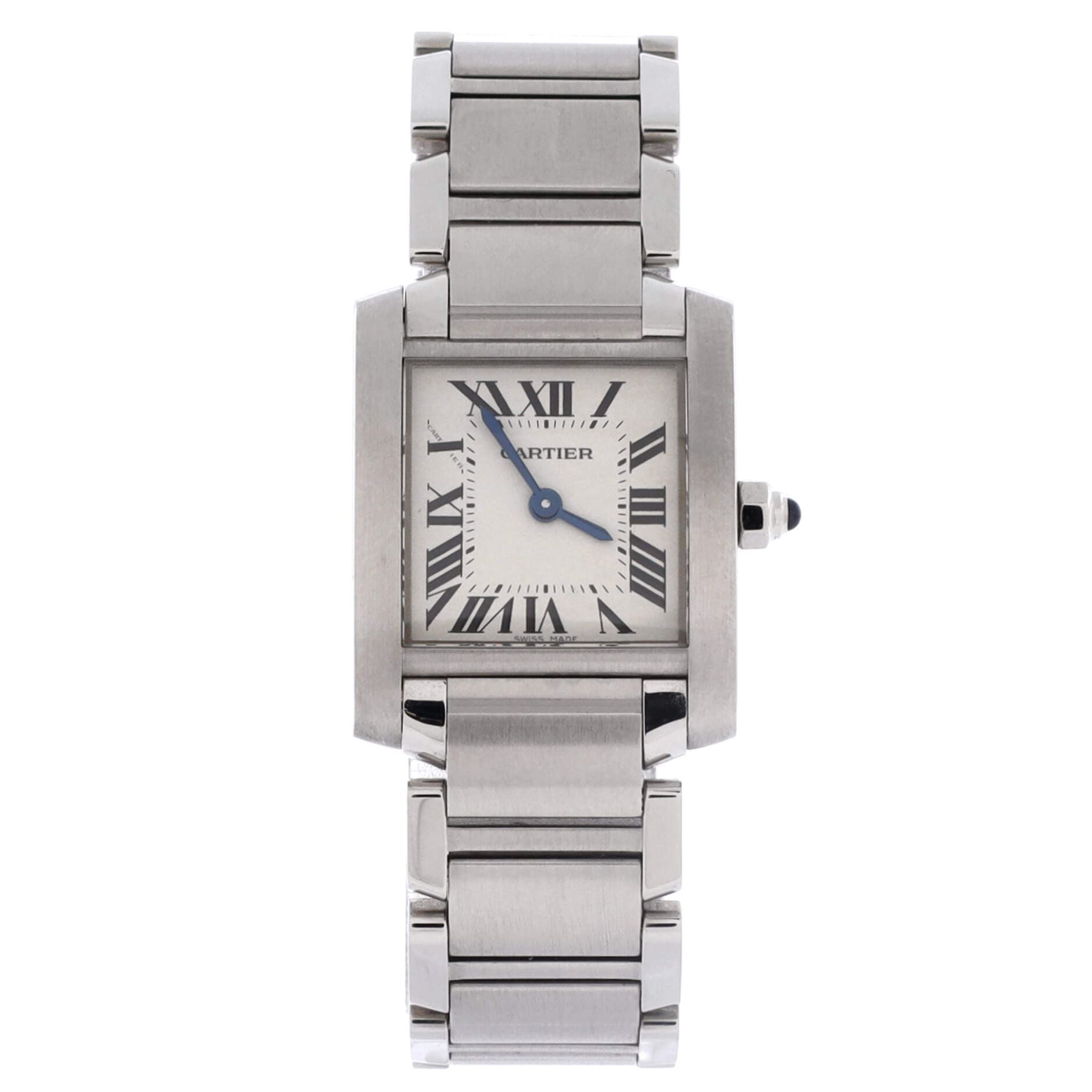 Tank Francaise Quartz Watch Stainless Steel 20, Main, color, Metallic Silver