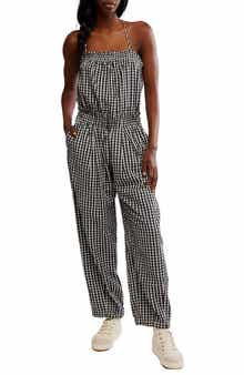 Free People Retro Heatwave Cotton Gingham Jumpsuit