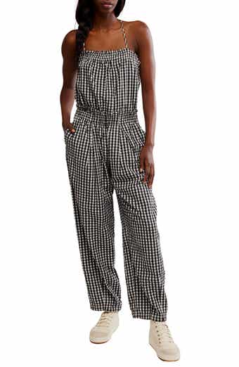 Free People Retro Heatwave Cotton Gingham Jumpsuit