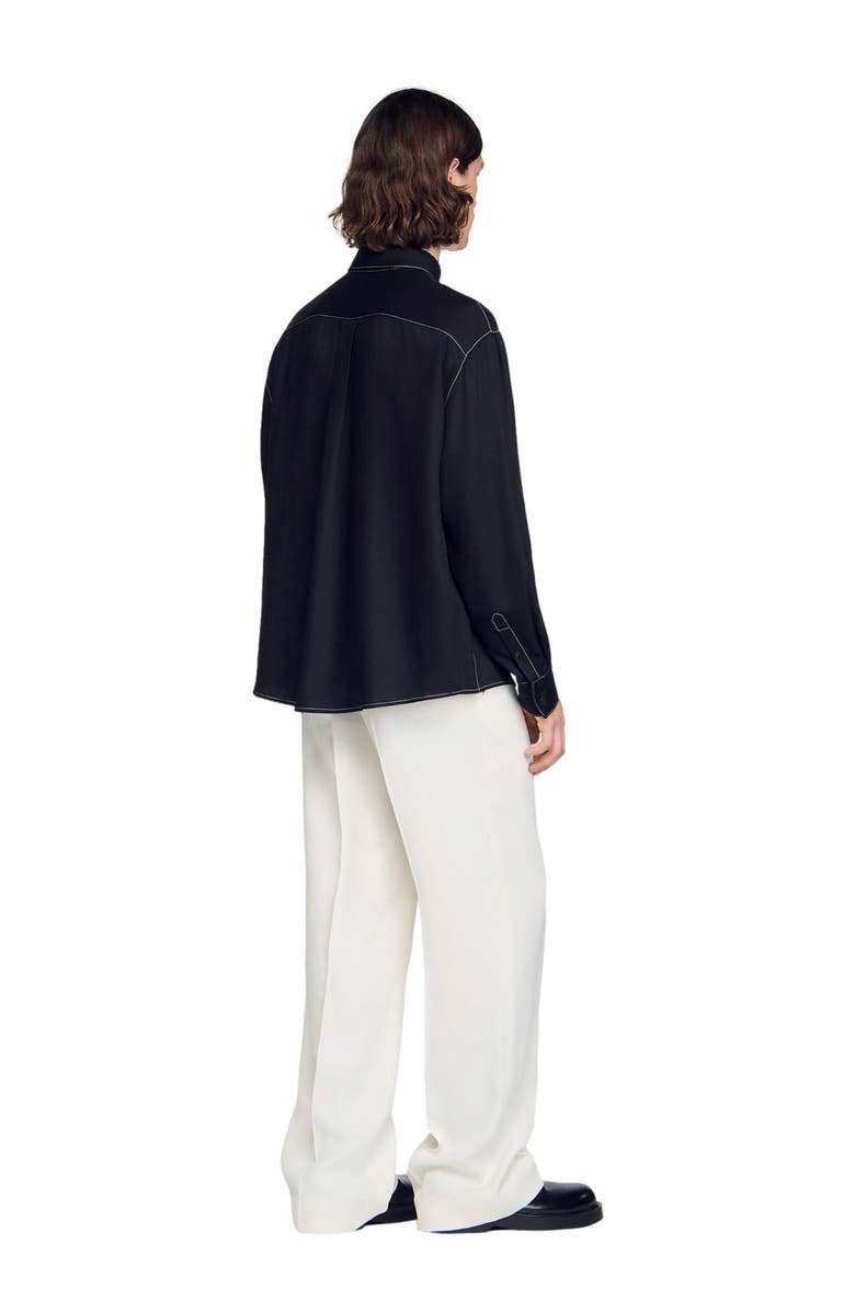 SANDRO Loose-fit shirt, Alternate, color, Black