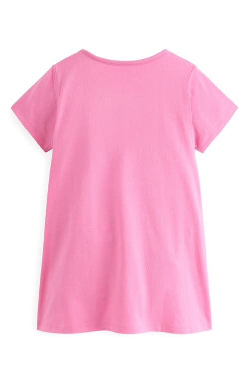 Mini Boden Kids' Pelican Pocket Appliqué Cotton Graphic Tunic In Vintage Mauve Pelican