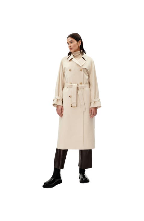 Cashmere Double Breasted Trench Coat