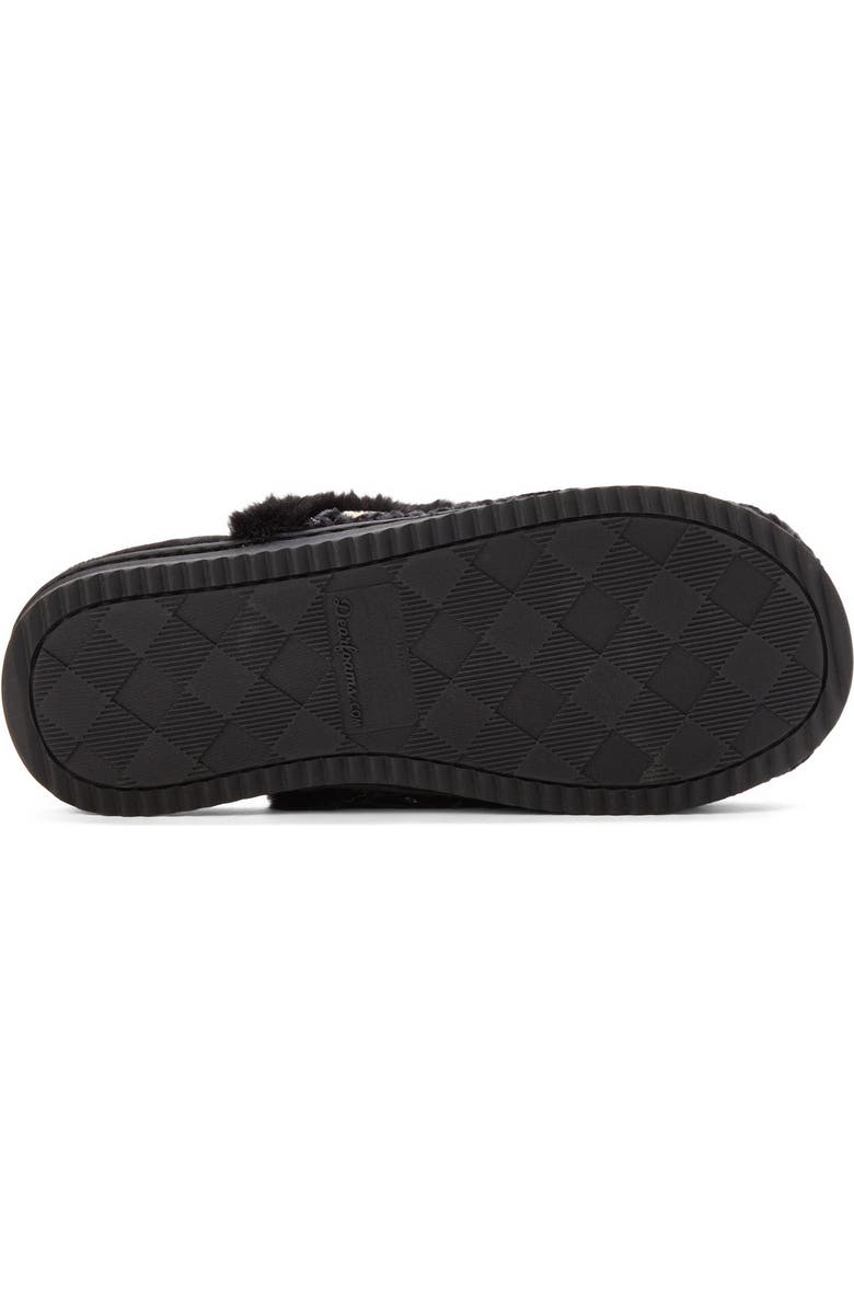 DEARFOAMS Paris Chenille Shaped Tab Scuff Slipper, Alternate, color, Black