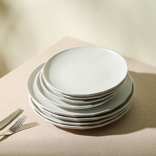 Stone Lain Rio Stoneware 4-piece Dinner Plate Set In White