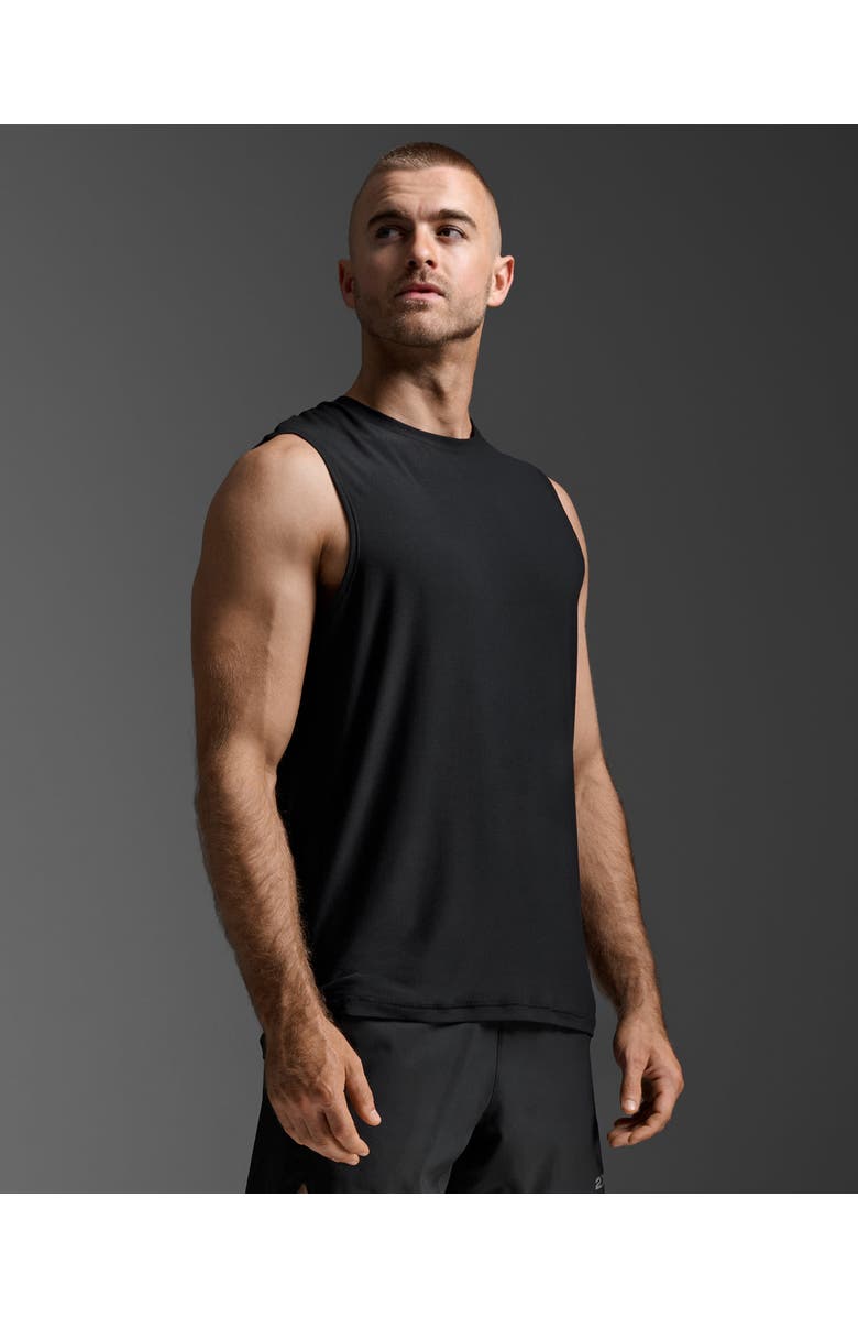 2XU Mens Signature Tank, Alternate, color, Black/Black