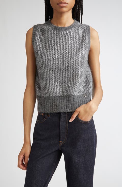 Sequin Metallic Sleeveless Sweater